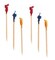 Party Central Club Pack of 1200 Red and Blue Frilly Wood Party Hors D'oeuvres Food Toothpicks 2.5"